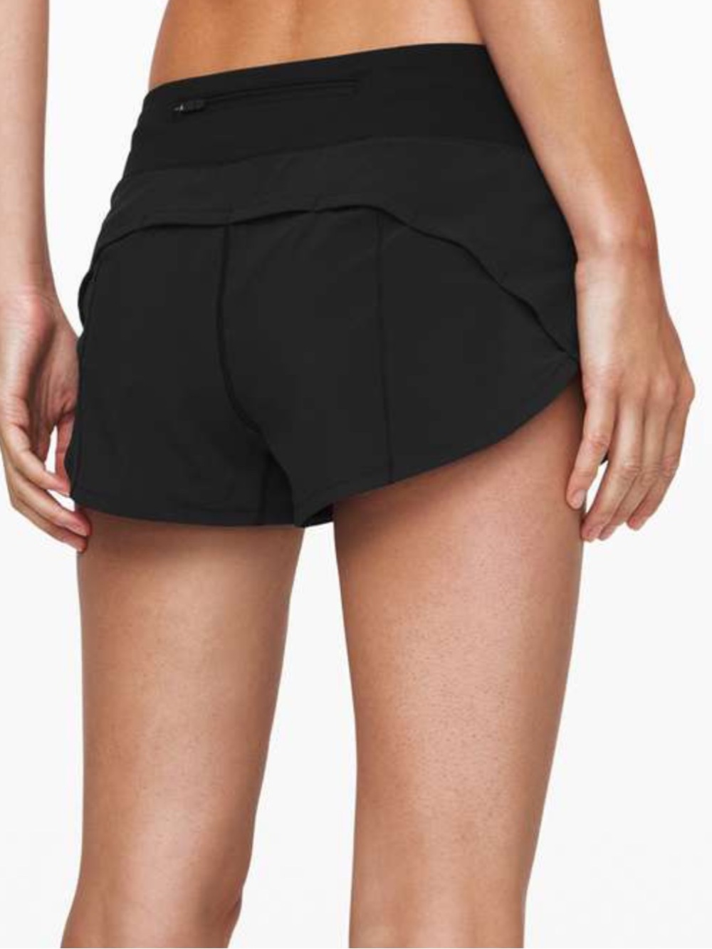 Black Women’s Performance Shorts - Zip Pocket Waistband
